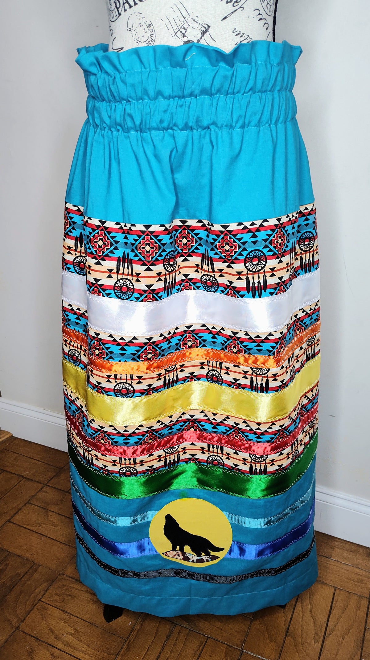 Native American Pattern Ribbon Native American Ribbon Skirt Turquoise Dreamcatcher Ribbon Skirt Abstr ...