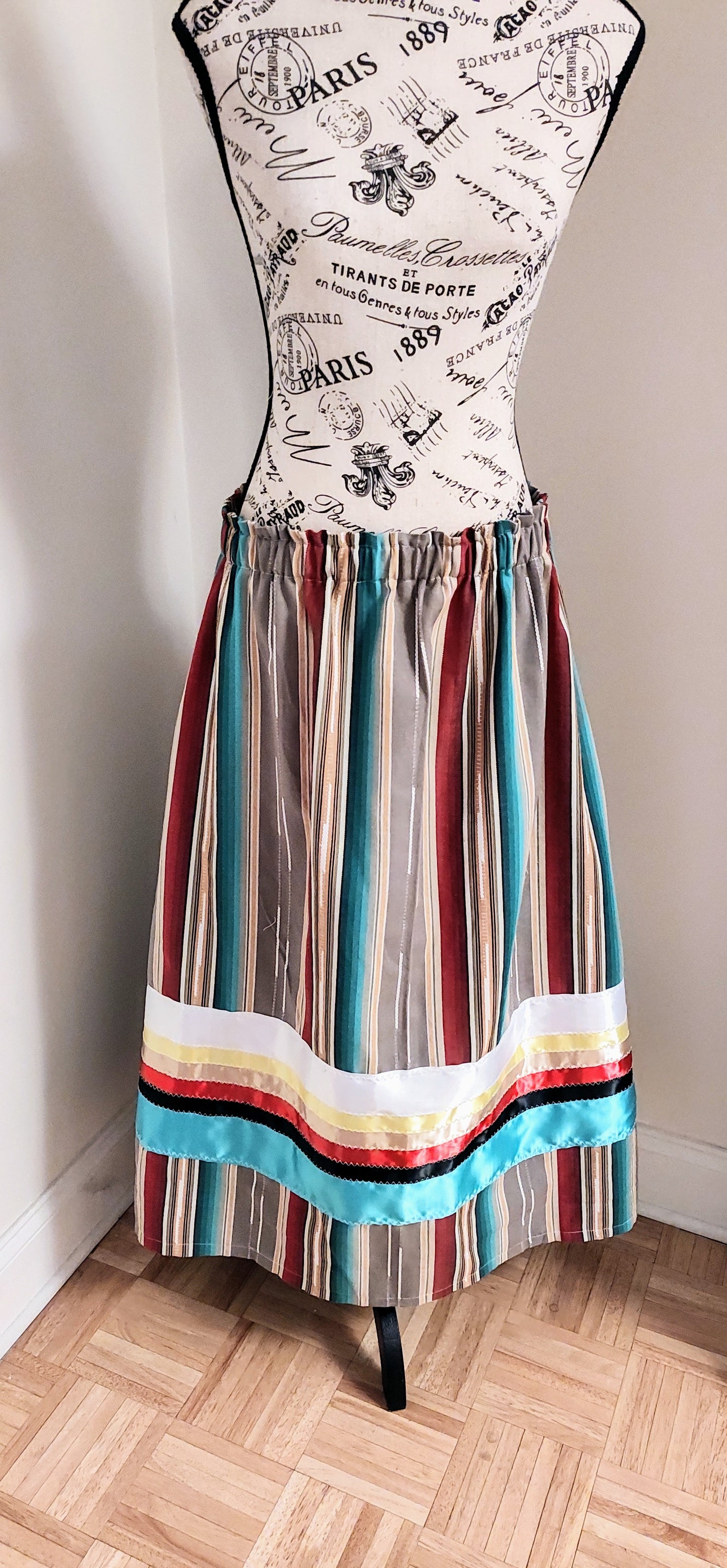 Native American Ribbon Skirt Woven Ribbon Skirt Multi-Colored Ribbon Skirt