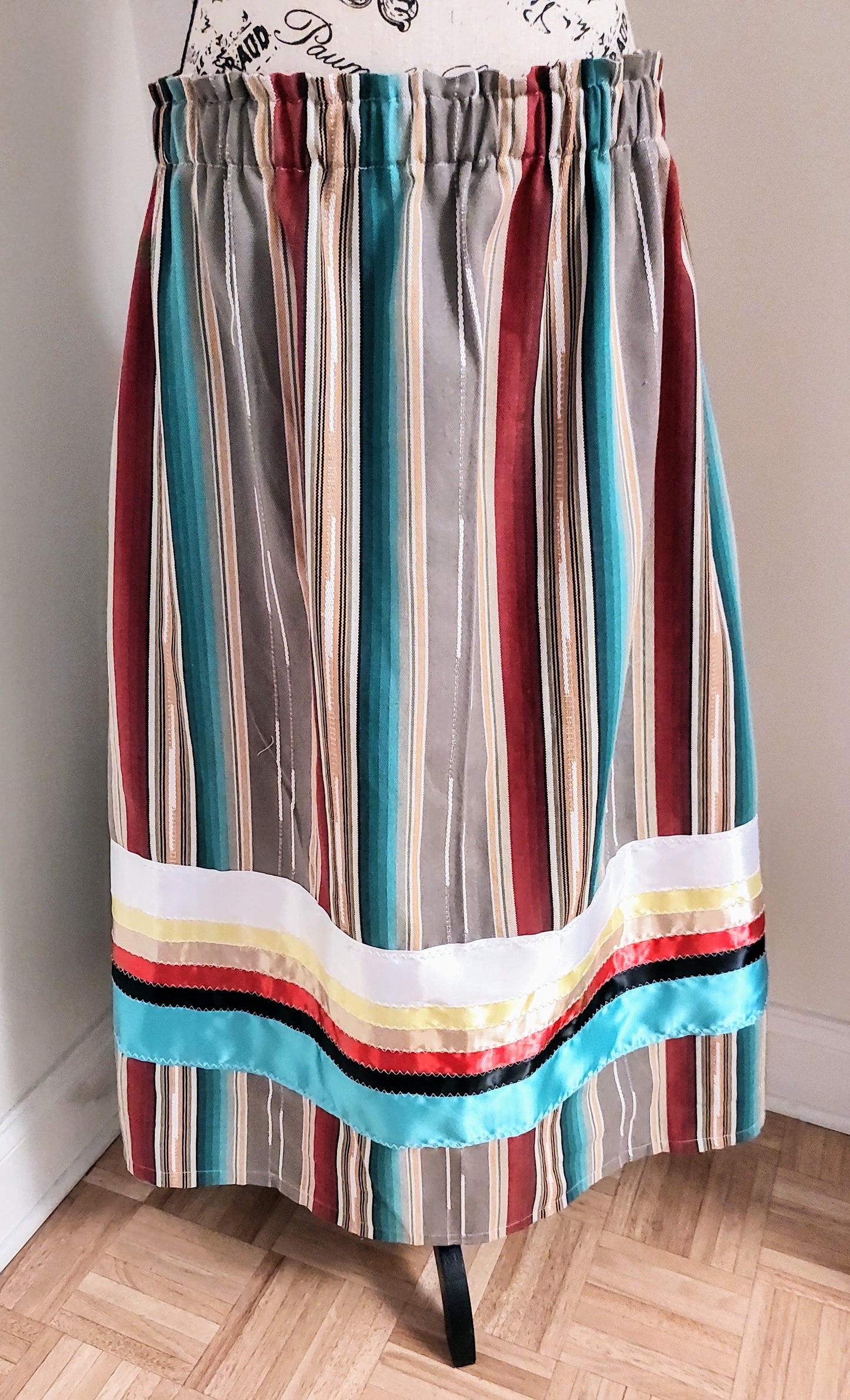 Native American Ribbon Skirt Woven Ribbon Skirt Multi-Colored Ribbon Skirt