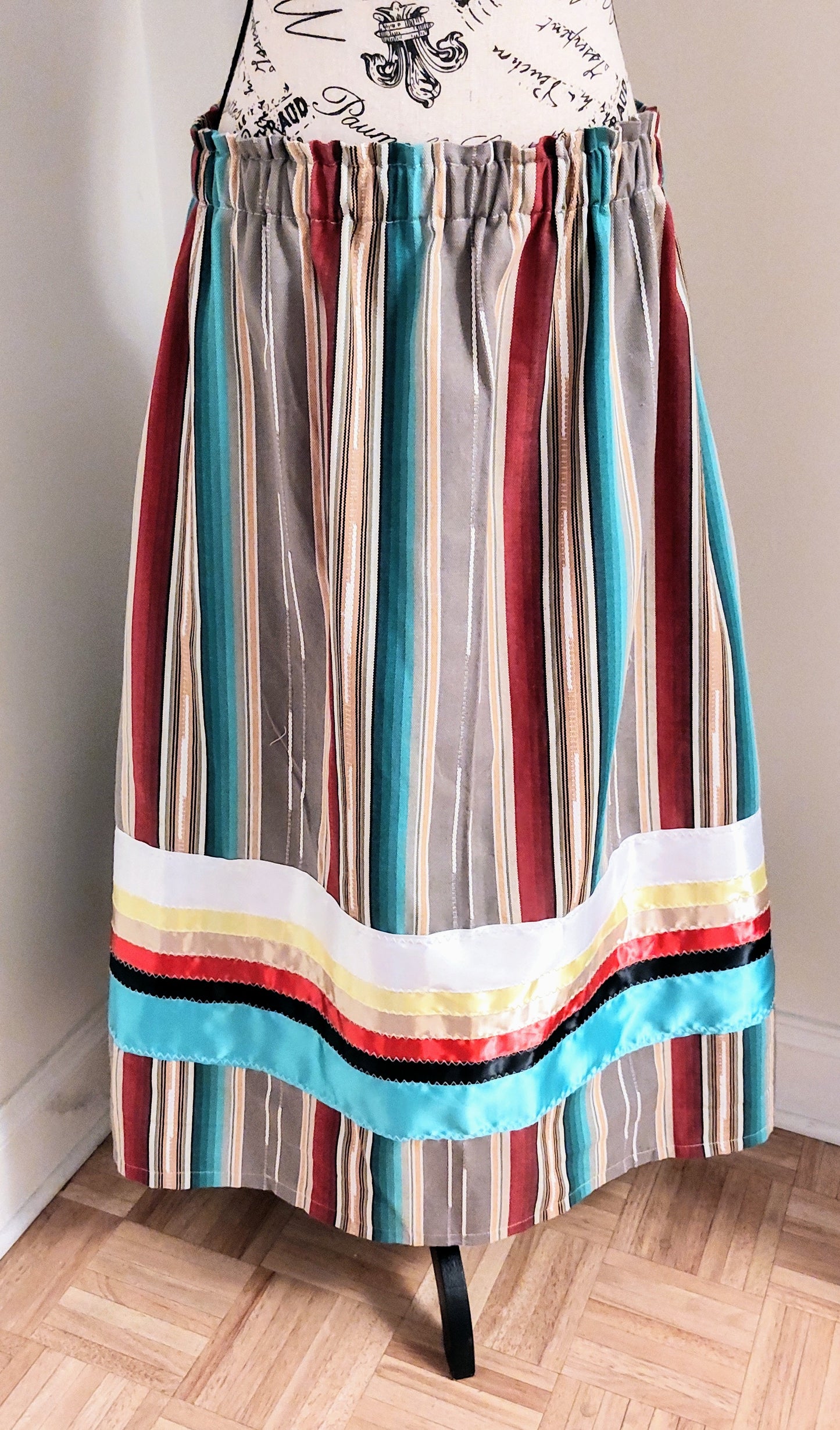 Native American Ribbon Skirt Woven Ribbon Skirt Multi-Colored Ribbon Skirt