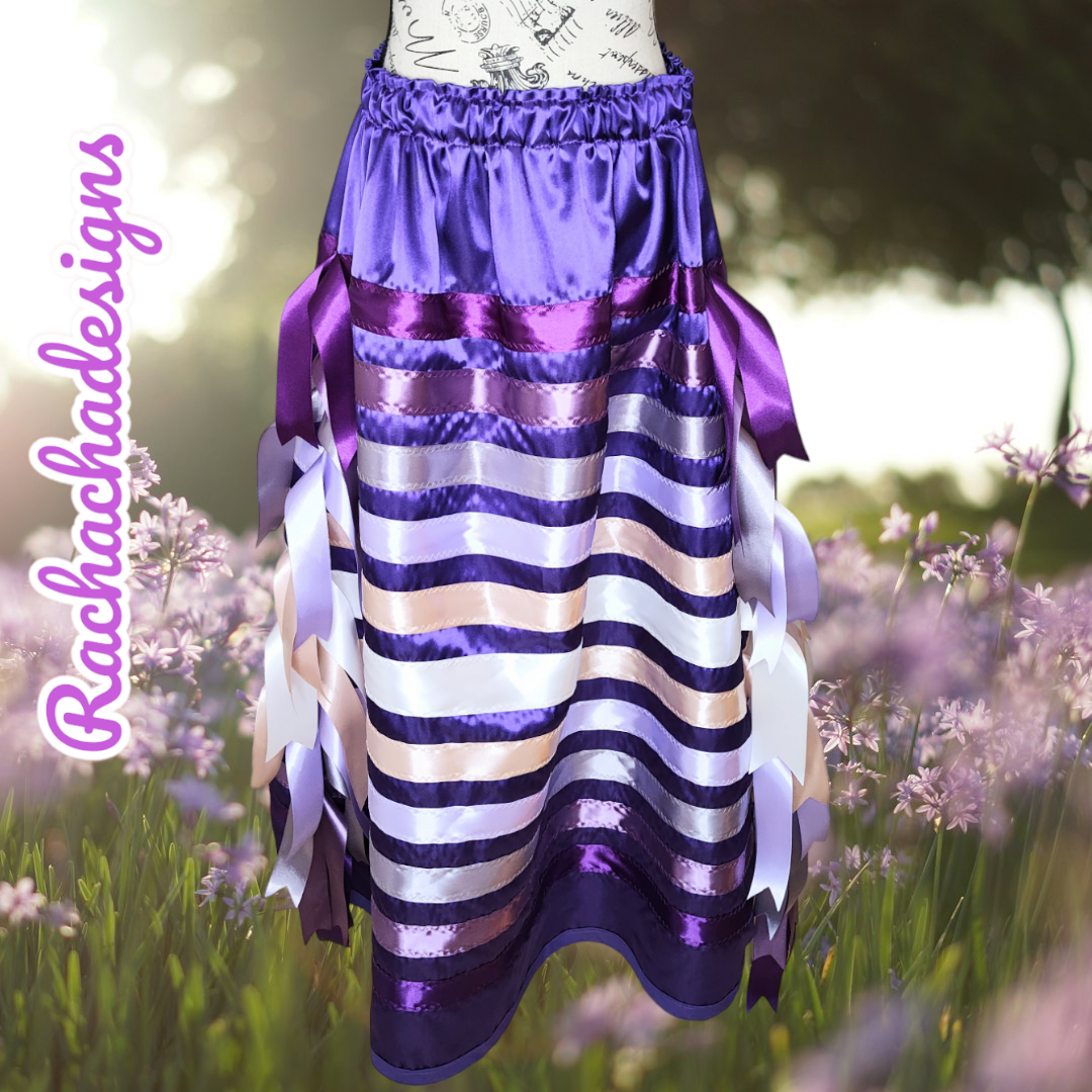 Native American Ribbon Skirt Lilac Fields Ribbon Skirt Purple Ribbon Skirt