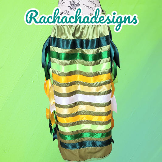 Native American Ribbon Skirt Sacred Sweetgrass Ribbon Skirt  Light Green Ribbon Skirt